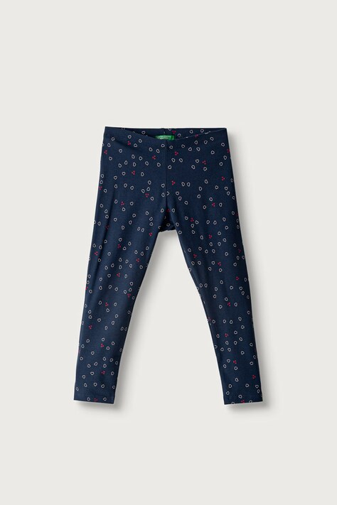 United Colors of Benetton Legginsy dziecięce z bawełną granatowe high waist 36MSGF05L