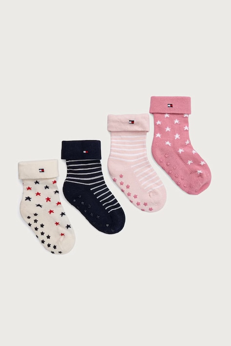Tommy Hilfiger Skarpety dziecięce 4-pack różowe 701244126