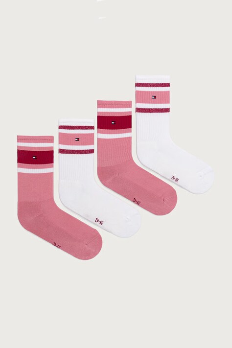 Tommy Hilfiger Skarpety dziecięce 4-pack różowe 701244123