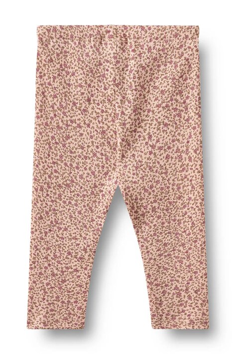 Wheat Legginsy niemowlęce bawełniane różowe regular waist 4853-178a-GOTS