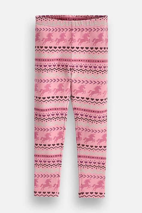 Coccodrillo Legginsy dziecięce bawełniane z elastanem multicolor high waist WINTER COSY GRIL KIDS