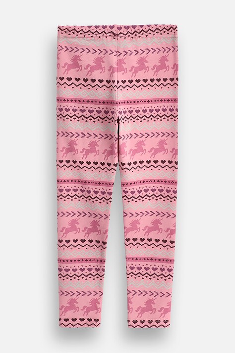 Coccodrillo Legginsy dziecięce bawełniane z elastanem multicolor high waist WINTER COSY GRIL KIDS