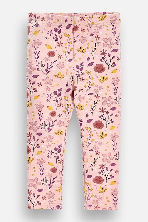 Coccodrillo Legginsy dziecięce bawełniane z elastanem różowe MAGIC AND LOVE GIRL NEWBORN
