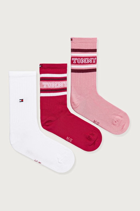 Tommy Hilfiger skarpety dziecięce 3-pack różowe 701241838