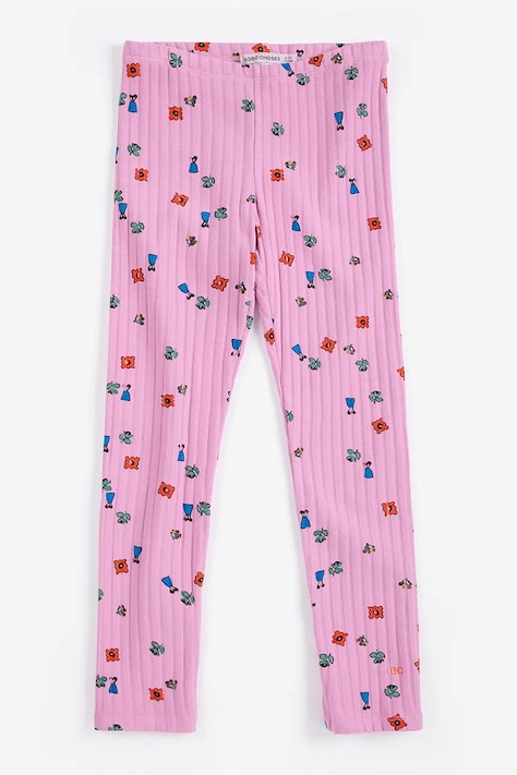 Bobo Choses Leggings per bambini in cotone con elastan Blossom rosa regular waist B226AC126