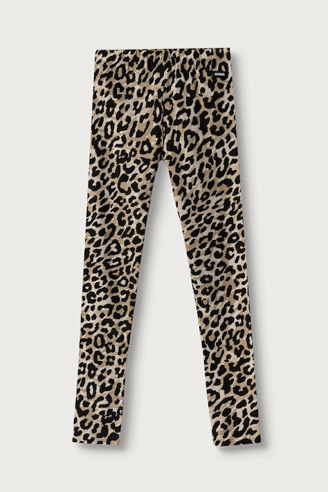 Guess Legginsy dziecięce bawełniane z elastanem beżowe regular waist J6BB07 K5881