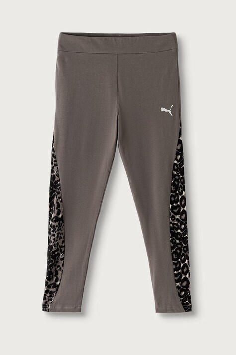 Puma legginsy dziecięce bawełniane z elastanem ANIMAL 7/8 Leggings G brązowe regular waist 694848