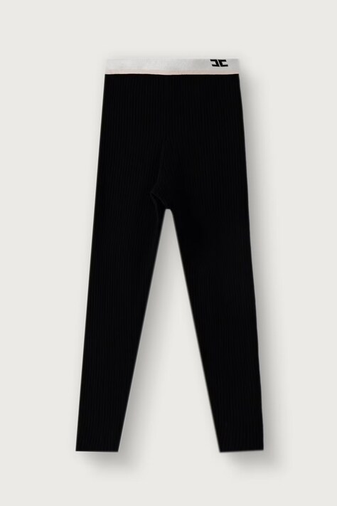 Elisabetta Franchi Legíny detské s viskózou čierne high waist EFPA329.C.FL040