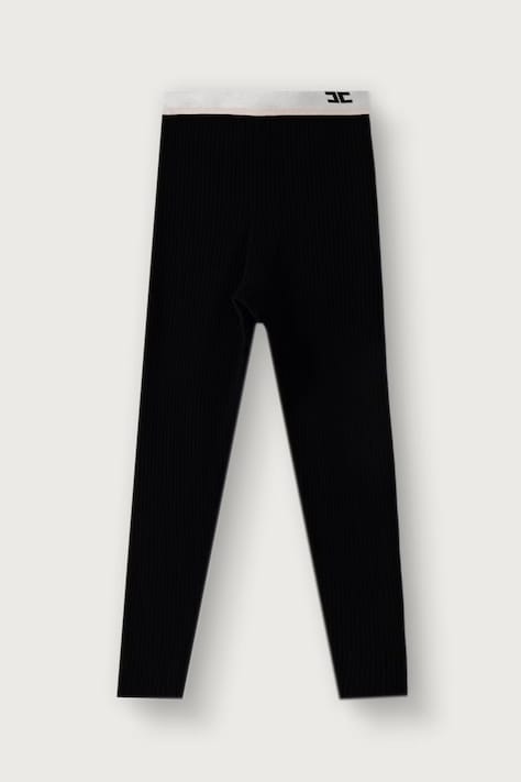 Elisabetta Franchi Legíny detské s viskózou čierne high waist EFPA329.C.FL040