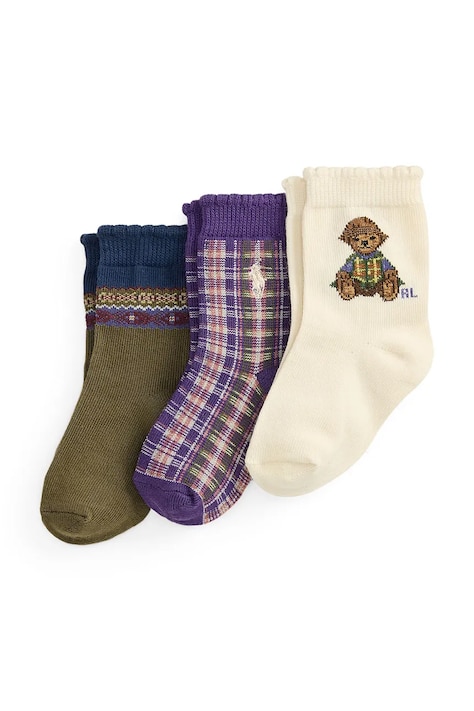 Polo Ralph Lauren Κάλτσες βρεφικές 3-pack πολύχρωμες 445P19565001