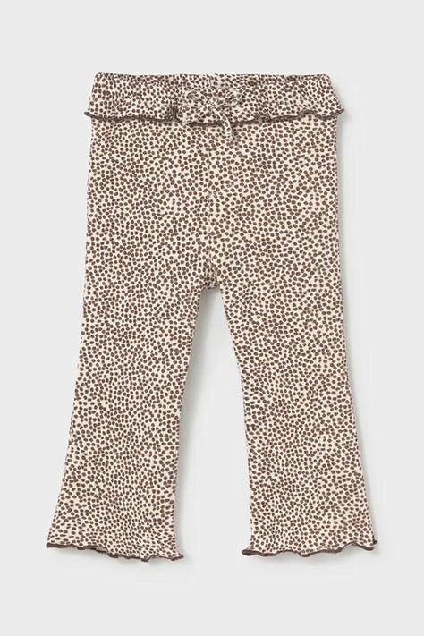 Mayoral legginsy dziecięce bawełniane z elastanem beżowe regular waist 2709