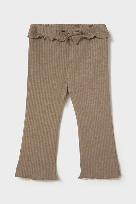 Mayoral legginsy dziecięce bawełniane z elastanem brązowe regular waist 2709
