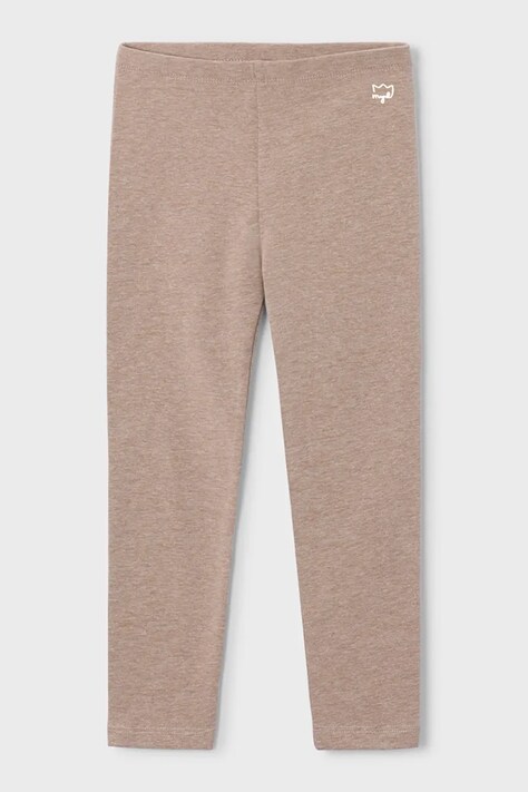 Mayoral legginsy dziecięce bawełniane z elastanem beżowe regular waist 717