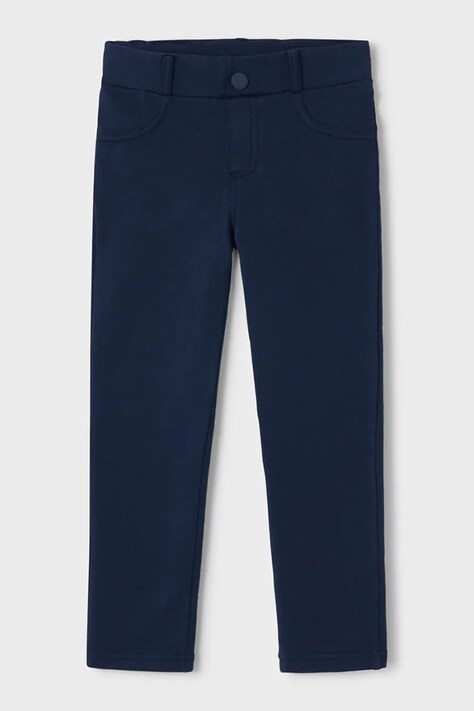 Mayoral legginsy dziecięce bawełniane z elastanem granatowe regular waist 511