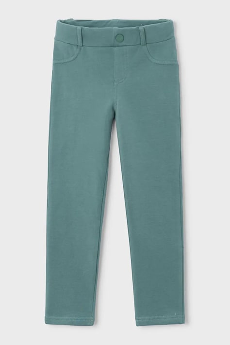 Mayoral leggings per bambini in cotone con elastan verdi regular waist 511