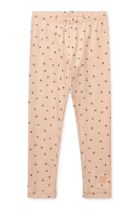 Liewood tajice za djecu Marien Printed Rib Leggings narančaste spušteni struk LW20672
