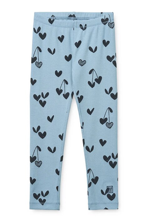 Liewood Legginsy dziecięce Marien Printed Rib Leggings niebieskie regular waist LW20672
