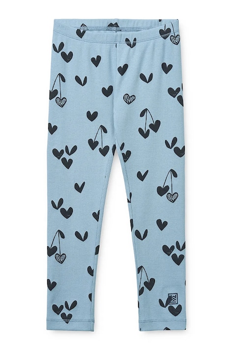 Liewood Legginsy dziecięce Marien Printed Rib Leggings niebieskie regular waist LW20672