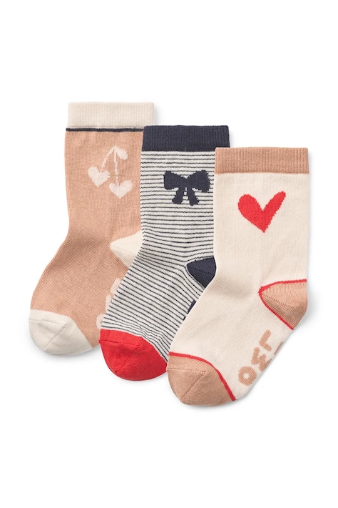 Liewood Skarpety dziecięce Silas Socks 3-pack różowe LW15118