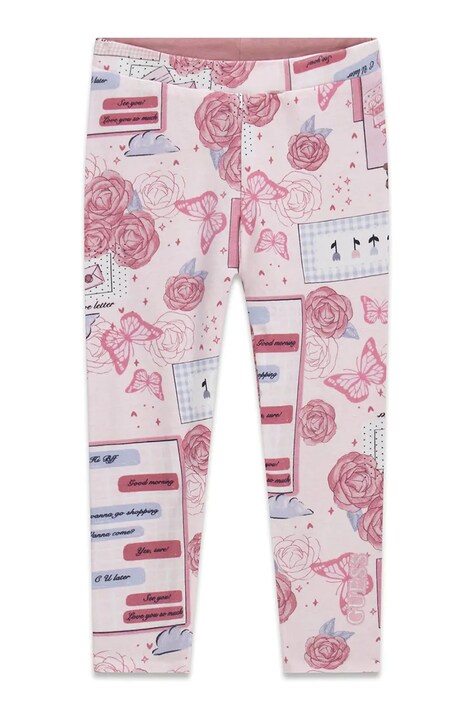 Guess Legginsy dziecięce różowe regular waist K6YB12 K3953