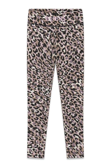 Guess legginsy dziecięce beżowe regular waist J6YB10 K3931
