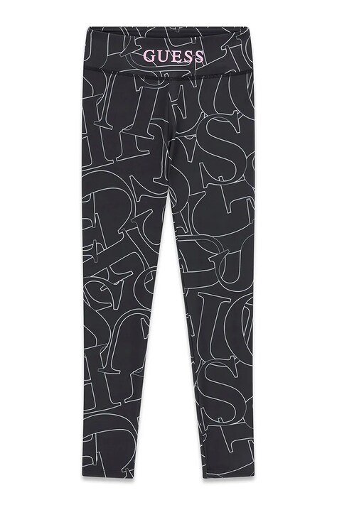 Guess legginsy dziecięce czarne regular waist J6YB10 K3931