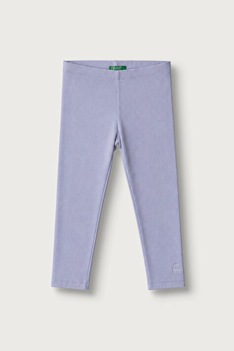 United Colors of Benetton Legginsy dziecięce bawełniane z elastanem fioletowe regular waist 3MT1GF01L