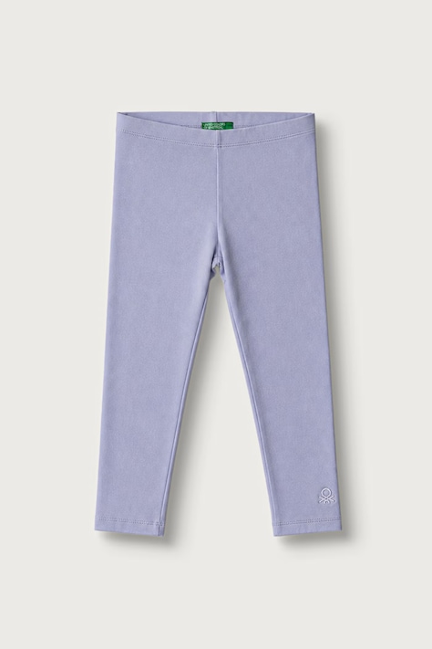 United Colors of Benetton Legginsy dziecięce bawełniane z elastanem fioletowe regular waist 3MT1GF01L