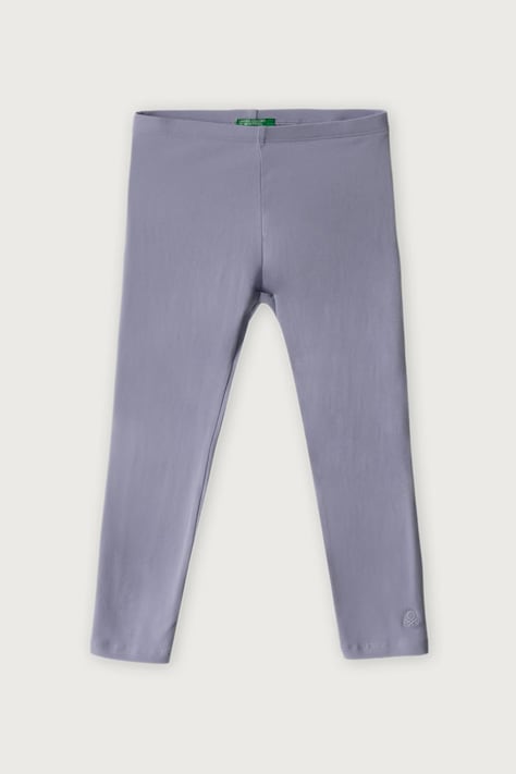 United Colors of Benetton Legginsy dziecięce bawełniane z elastanem fioletowe regular waist 3MT1GF01L