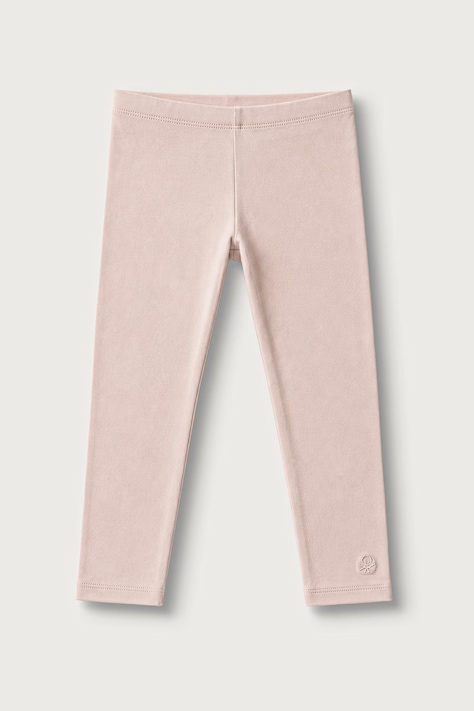 United Colors of Benetton Legíny detské bavlnené s elastanom ružové regular waist 3MT1GF01L