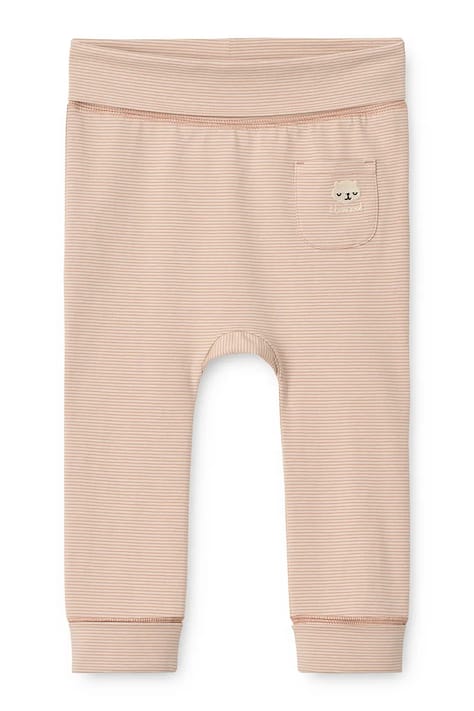 Liewood Legíny dojčenské bavlnené s elastanom Syon Grow Baby Leggings ružové regular waist LW20780