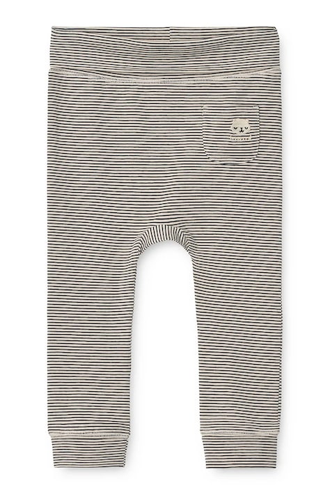 Liewood Legíny dojčenské bavlnené s elastanom Syon Grow Baby Leggings tmavomodré regular waist LW20780