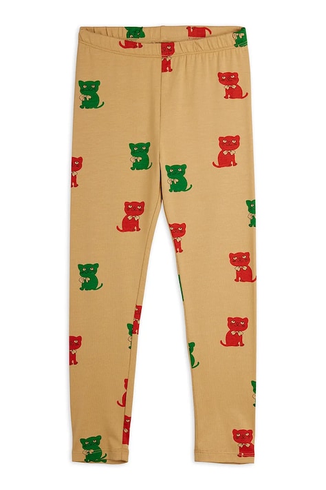 Mini Rodini Legginsy dziecięce bawełniane Kittens brązowe 26730101