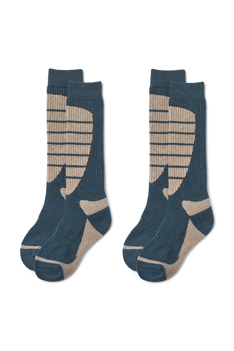 Wheat Skarpety narciarskie dziecięce 2-pack turkusowe 7789-928S