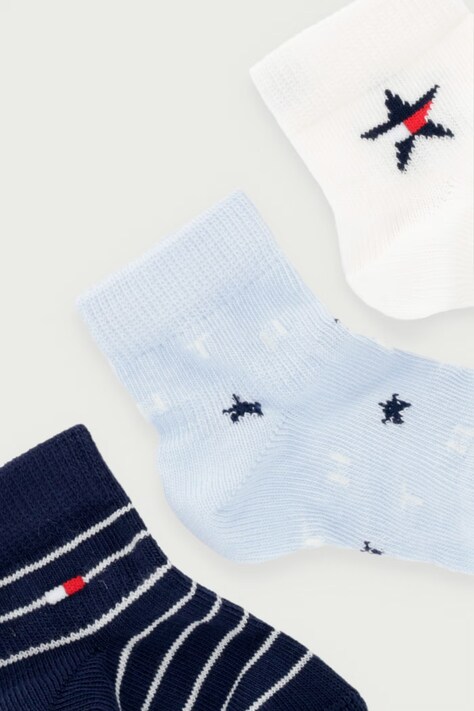 Tommy Hilfiger Skarpety niemowlęce 3-pack niebieskie 701241846