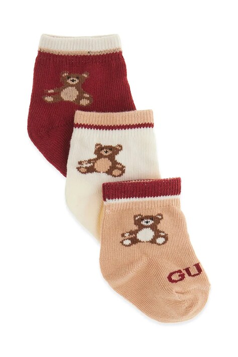 Guess Skarpety niemowlęce 3-pack beżowe H6BZ06 Z1554
