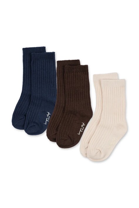Konges Sløjd Skarpety dziecięce 3 PACK RIB SOCKS multicolor KS105864