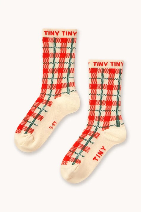 Tinycottons gyerek zokni CREAM CHECK MEDIUM SOCKS többszínű AW26-393