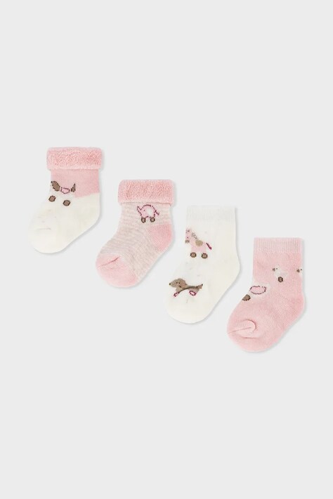 Mayoral Newborn Skarpety niemowlęce 4-pack różowe 9107