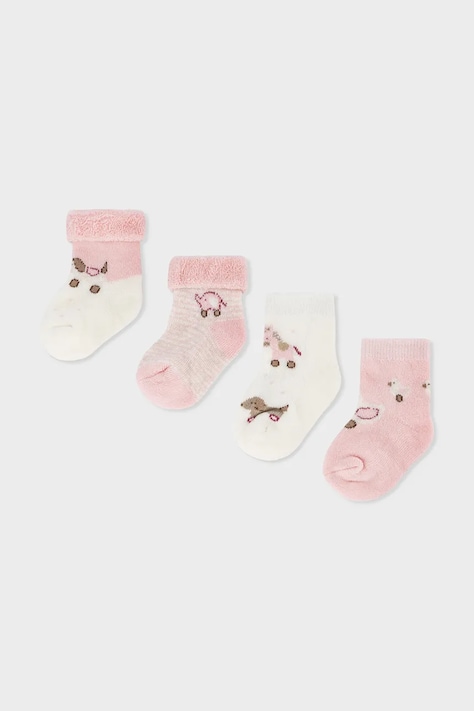 Mayoral Newborn Skarpety niemowlęce 4-pack różowe 9107