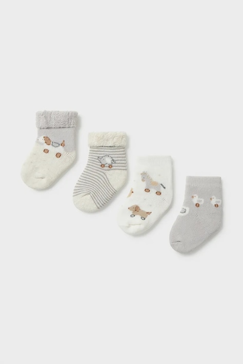 Mayoral Newborn ponožky kojenecké 4-pack šedé 9107