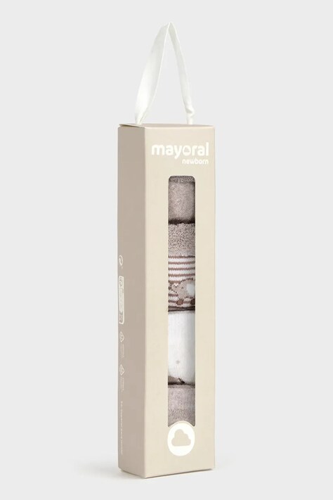 Mayoral Newborn Skarpety niemowlęce 4-pack beżowe 9107