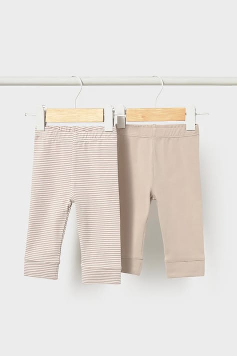 Mayoral Newborn legíny dojčenské s bavlnou 2-pak béžové high waist 2704