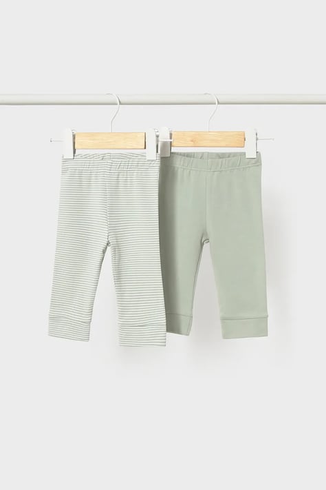 Mayoral Newborn legíny dojčenské s bavlnou 2-pak tyrkysové high waist 2704