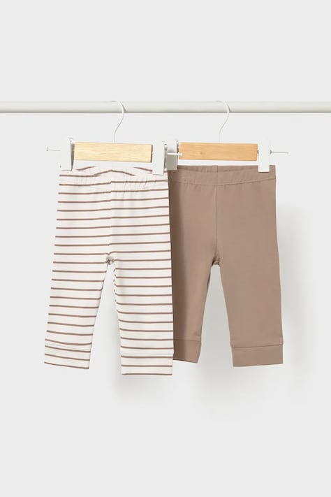 Mayoral Newborn legíny dojčenské s bavlnou 2-pak béžové high waist 2704