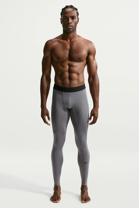 Nike Legginsy sportowe męskie Pro Dri-FIT szare regular waist FB7952.084
