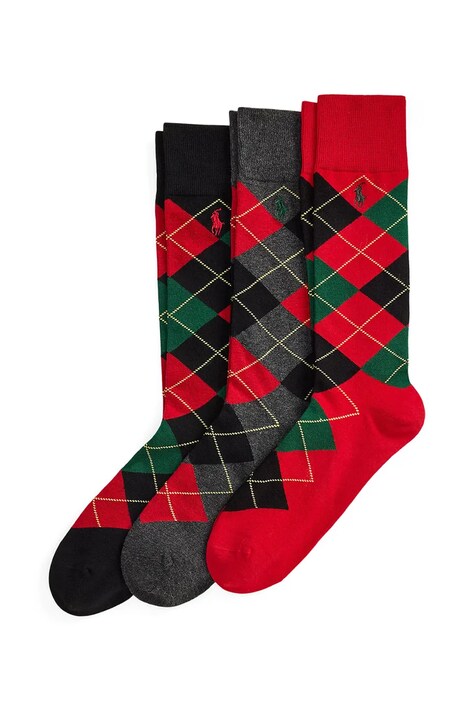 Polo Ralph Lauren Čarape za muškarce 3-pack crvene 449P08139