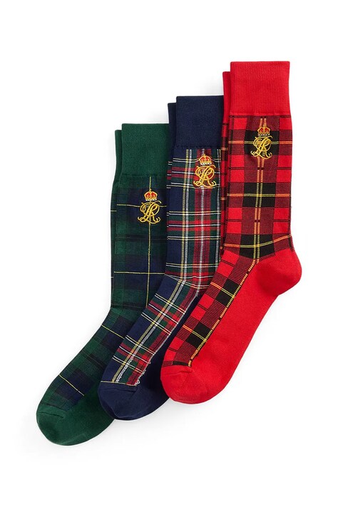 Polo Ralph Lauren Skarpety męskie z bawełną 3-pack multicolor 449P22354