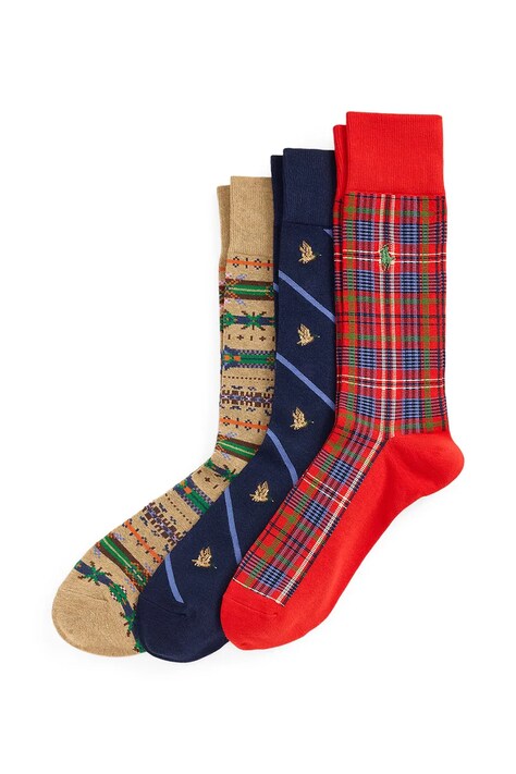Polo Ralph Lauren Skarpety męskie z bawełną 3-pack beżowe 449P22348