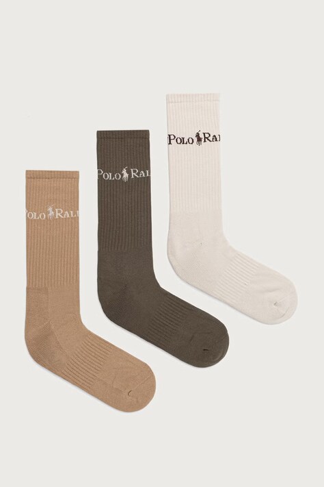 Polo Ralph Lauren skarpety 3-pack zielone 449P22343